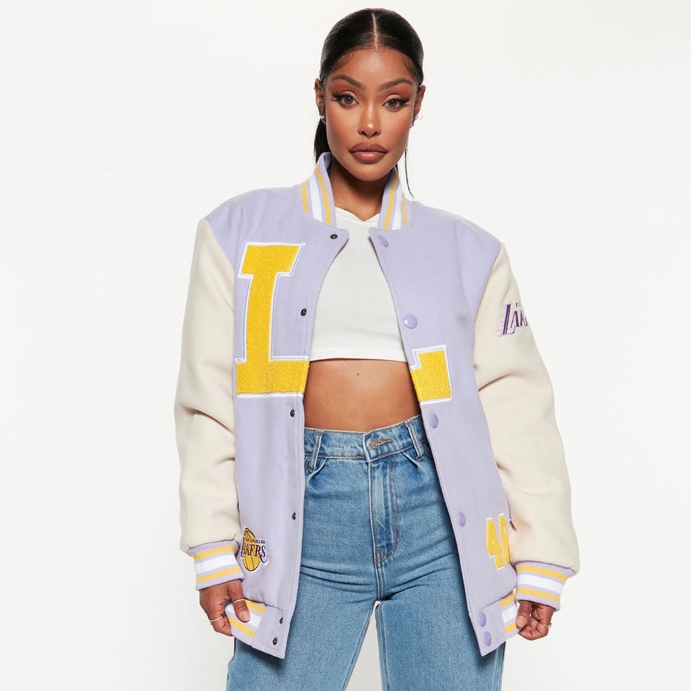 Lakers Varsity Jacket - Lavender